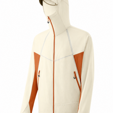 Off-White Rust Orange Color Block Hooded Windbreaker