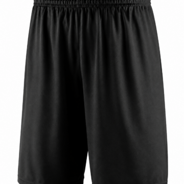 Black Relaxed Straight-Leg Athletic Shorts