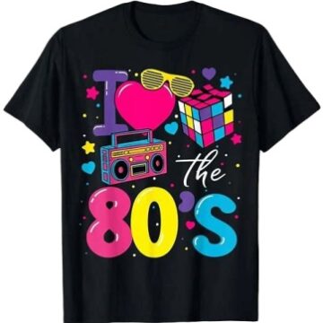 Black Retro 80s Graphic Crewneck T-Shirt